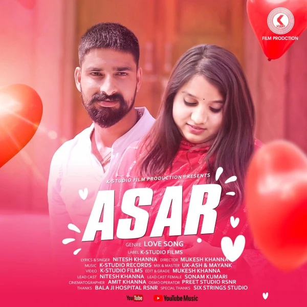 Asar (A Love Story) Nitesh Khanna mp3 song download, Asar (A Love Story) Nitesh Khanna full album mp3 song