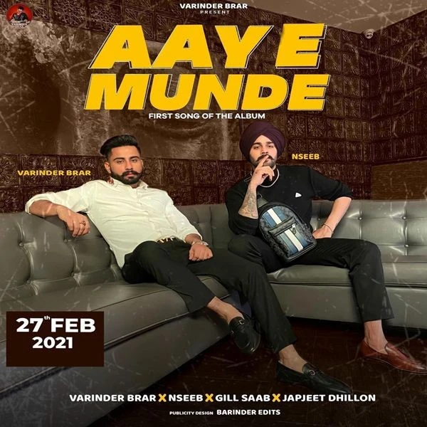 Aaye Munde Varinder Brar, Nseeb mp3 song download, Aaye Munde Varinder Brar, Nseeb full album mp3 song
